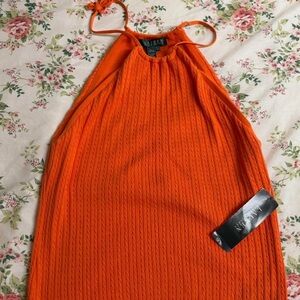 Lauren Ralph Lauren Bright Orange Knit Top